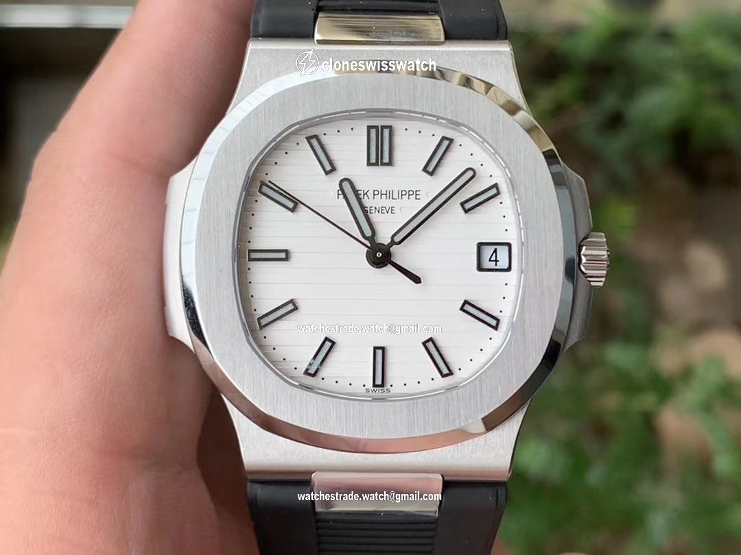 NAUTILUS 5711 RG GRF 1:1 BEST EDITION WHITE TEXTURED DIAL ON BLACK LEATHER STRAP 324CS NAUTILUS 5711 RG GRF 1:1 BEST EDITION WHITE TEXTURED DIAL ON BLACK LEATHER STRAP 324CS