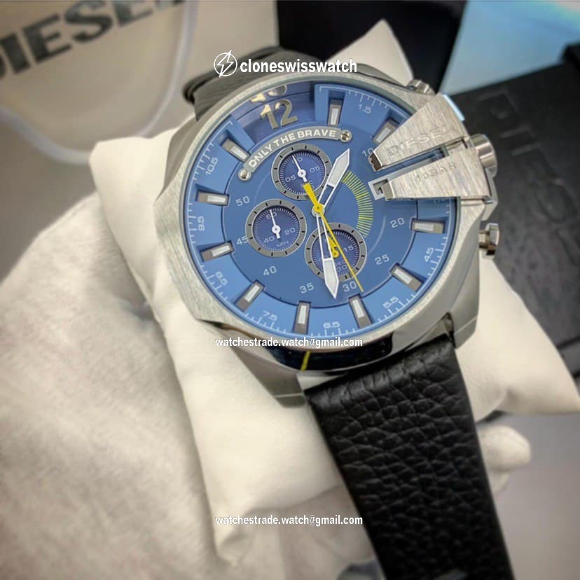 Diesel Black Strap Chrono Cheif Blue Dial Diesel Black Strap Chrono Cheif Blue Dial