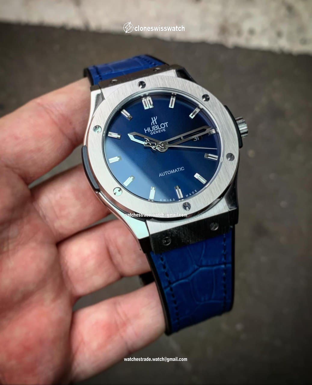 Hublot Big Bang Leather Strap Full Blue Hublot Big Bang Leather Strap Full Blue