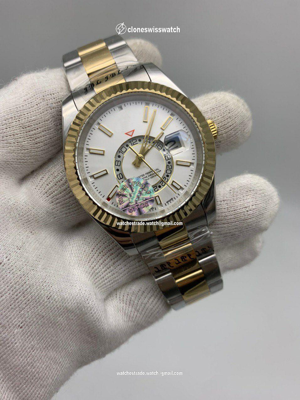 Rolers Sky White Dial Solid Steel Gold Rolers Sky White Dial Solid Steel Gold