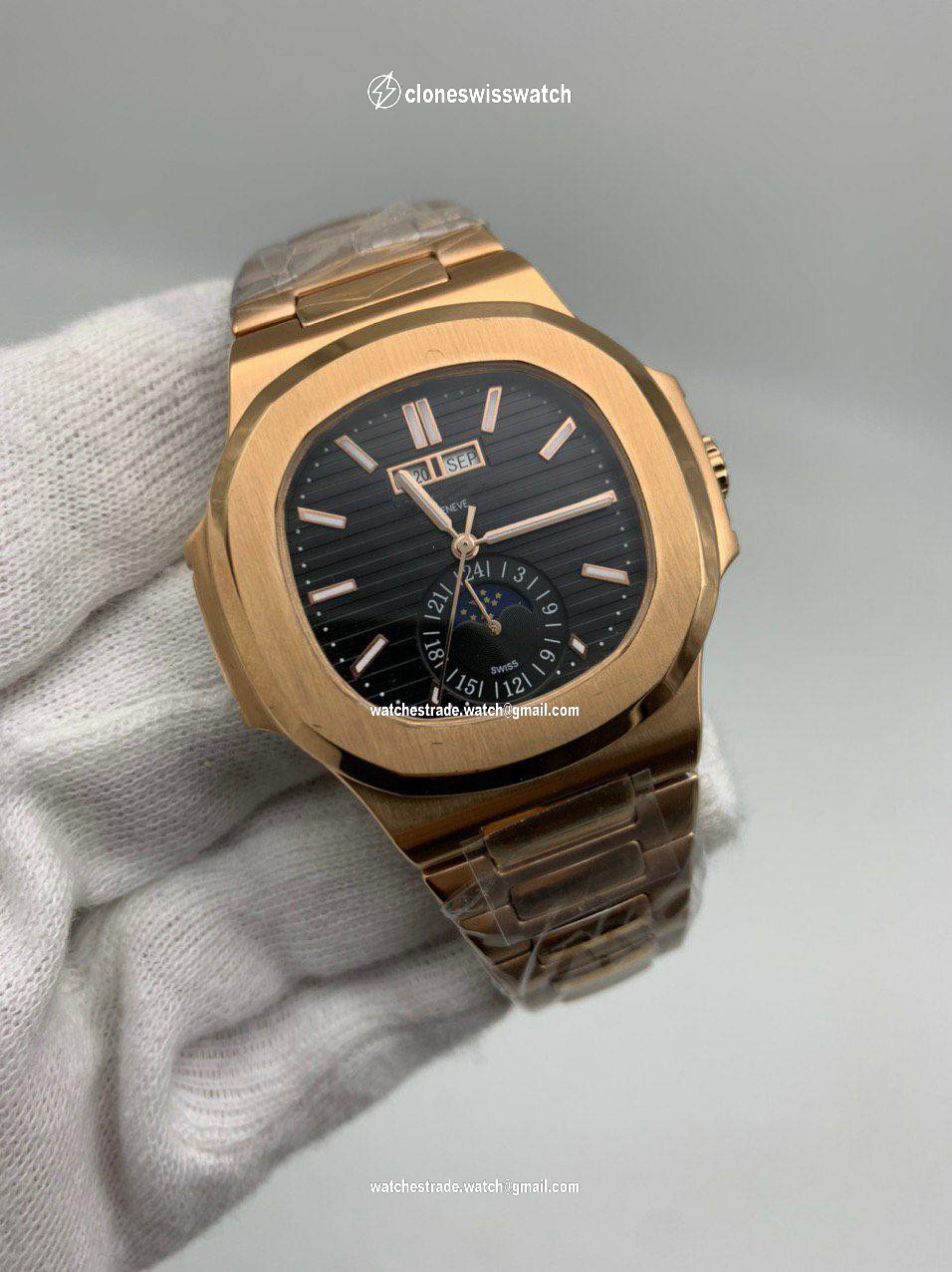 PP Nautilu Black Dial Chrono Solid Steel Gold PP Nautilu Black Dial Chrono Solid Steel Gold