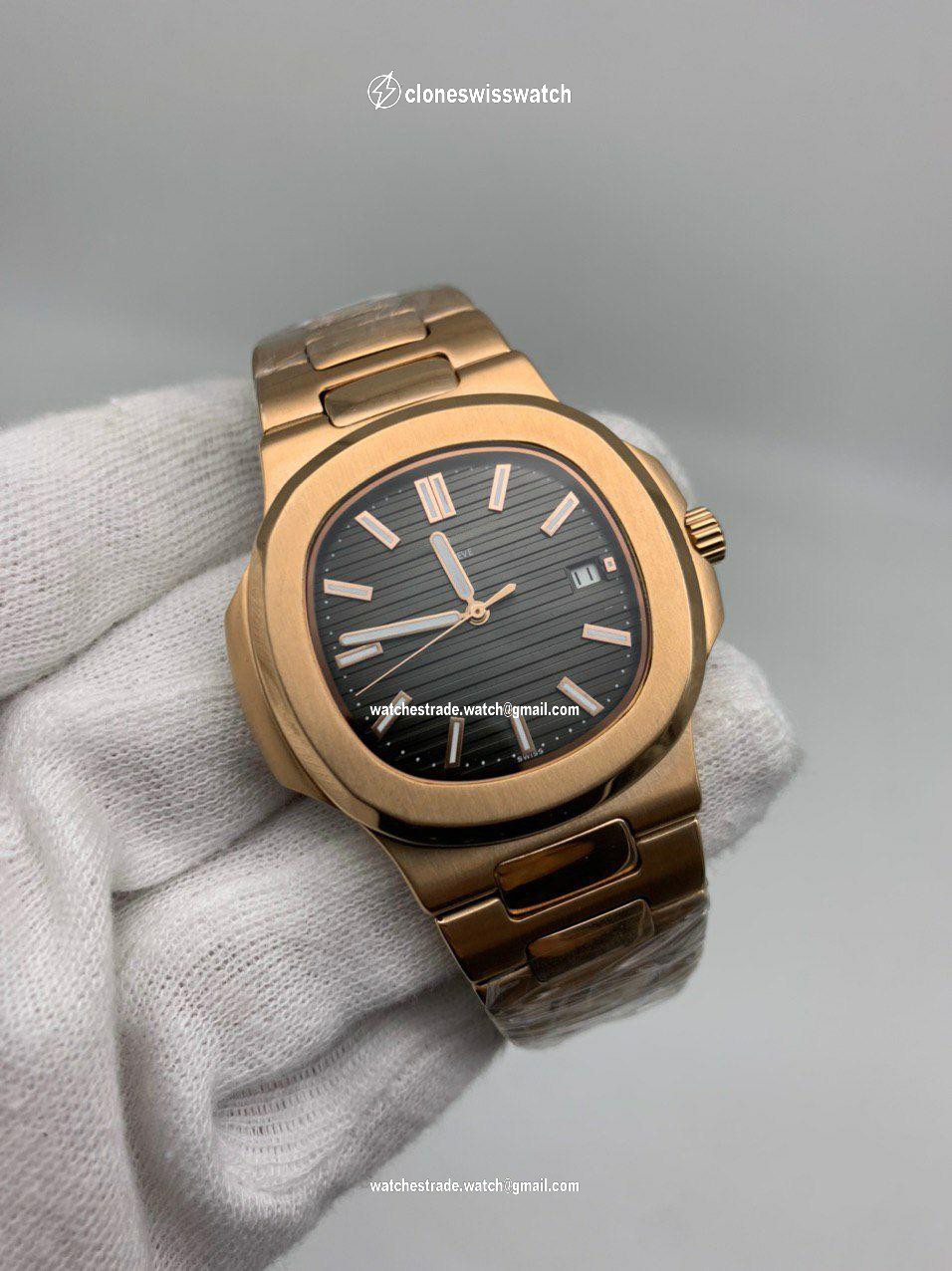 PP Nautilu Black Dial Chrono Solid Steel Gold PP Nautilu Black Dial Chrono Solid Steel Gold