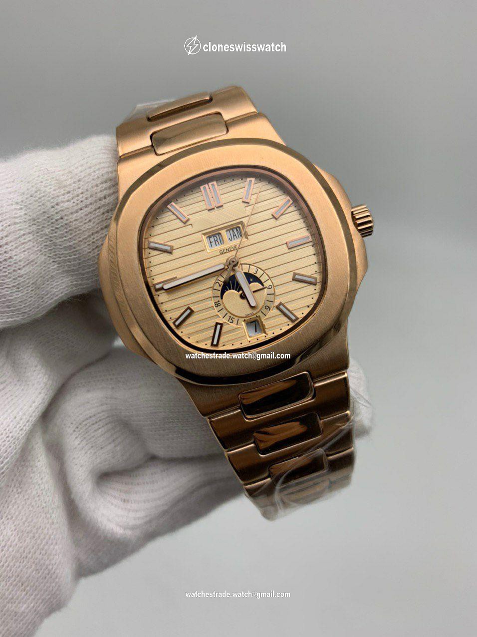 PP Nautilu Full Gold Dial Chrono Solid Steel Gold PP Nautilu Full Gold Dial Chrono Solid Steel Gold