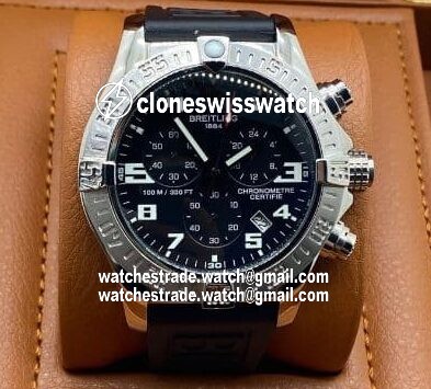 Breitling Avenger Black Chrono High Version on Black Leather Strap Breitling Avenger Black Chrono High Version on Black Leather Strap