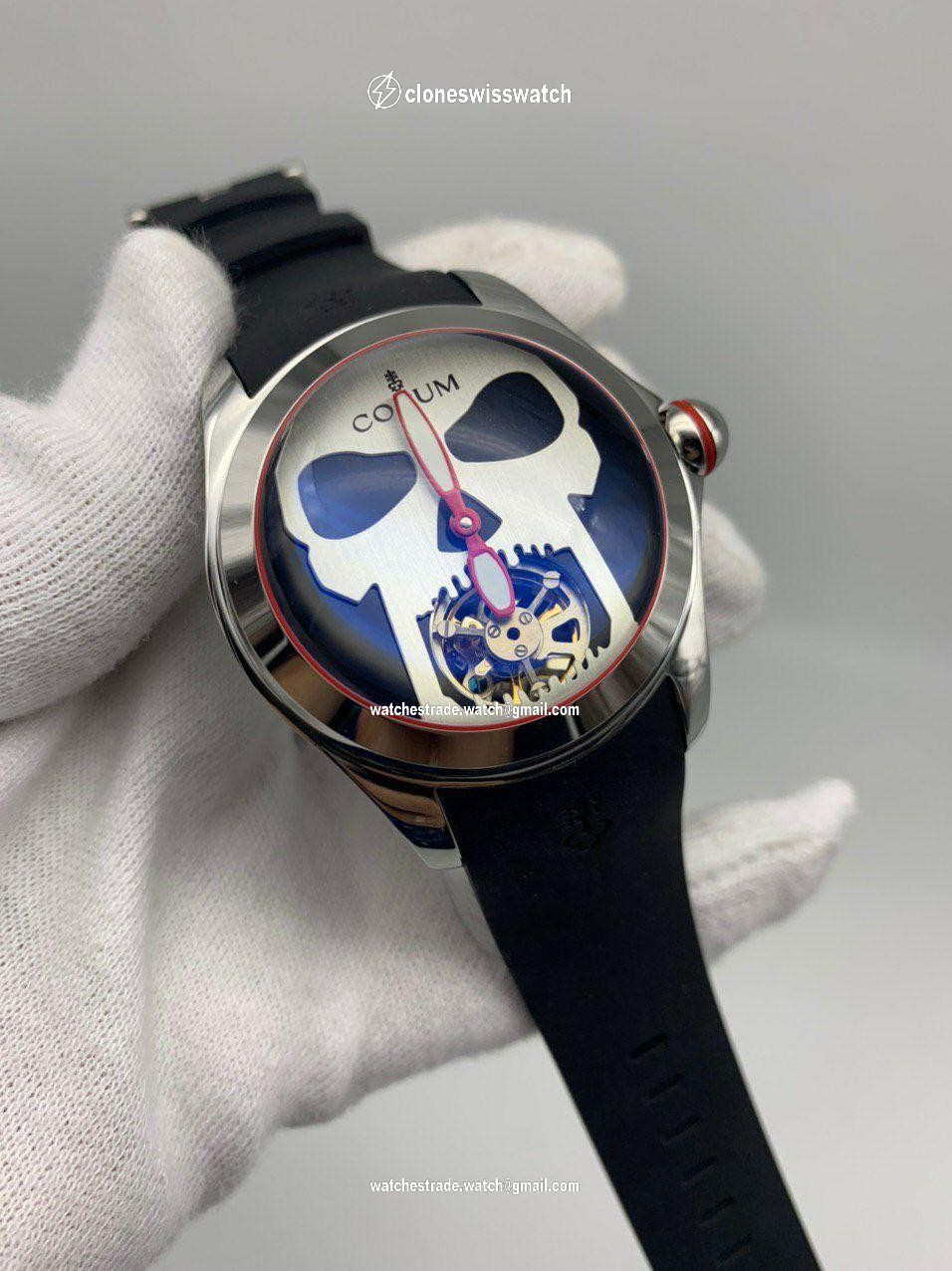 Corum Babble Skull Black Solid Dial on Black Lither Strap Corum Babble Skull Black Solid Dial on Black Lither Strap