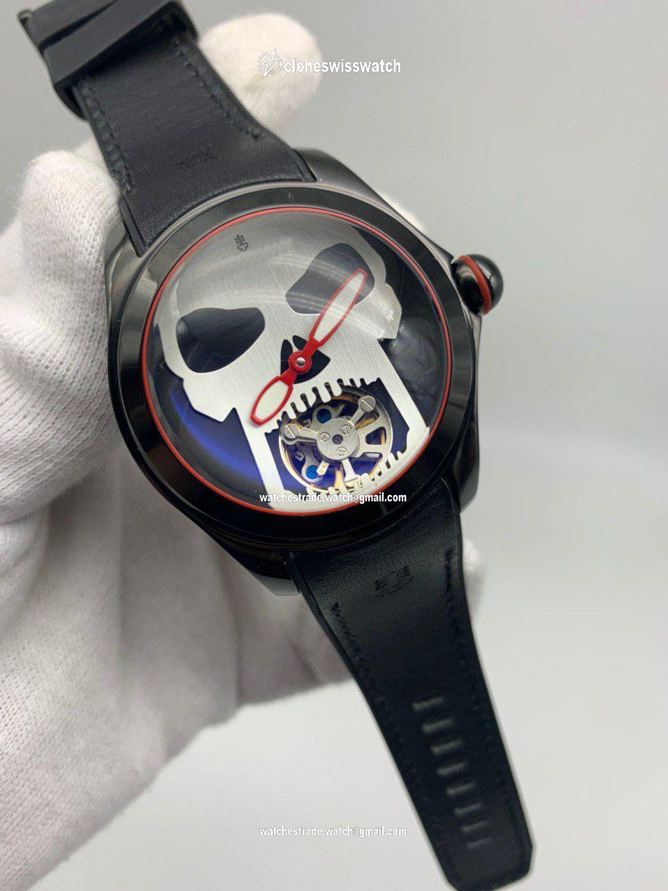 Corum Babble Skull Black Dial on Black Lither Srap Corum Babble Skull Black Dial on Black Lither Srap