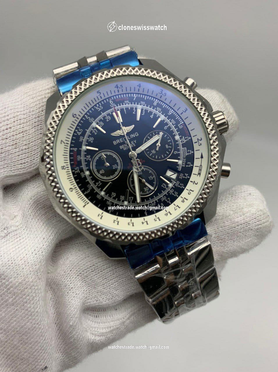 Breitling Navitimer Black Chrono High Version on SS Strap Breitling Navitimer Black Chrono High Version on SS Strap