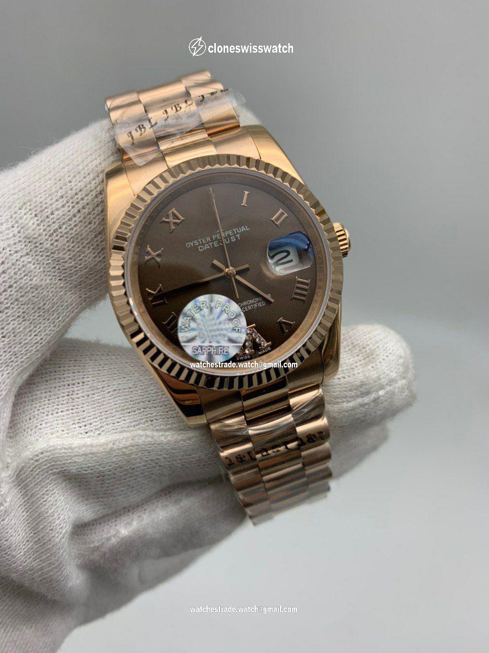 Roler Data Gold Solid Steel Chocolate Dial Diamond Roler Data Gold Solid Steel Chocolate Dial Diamond