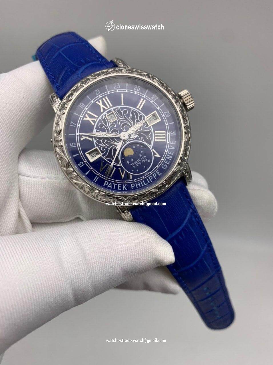 Patek Philippe Geneve Engraved Full Blue Patek Philippe Geneve Engraved Full Blue