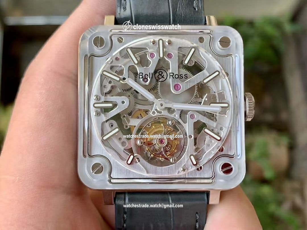BR-X2 Sapphire Skeleton Tourbillon BBR Best Edition Skeleton Dial on Gray Leather Strap BR-X2 Sapphire Skeleton Tourbillon BBR Best Edition Skeleton Dial on Gray Leather Strap