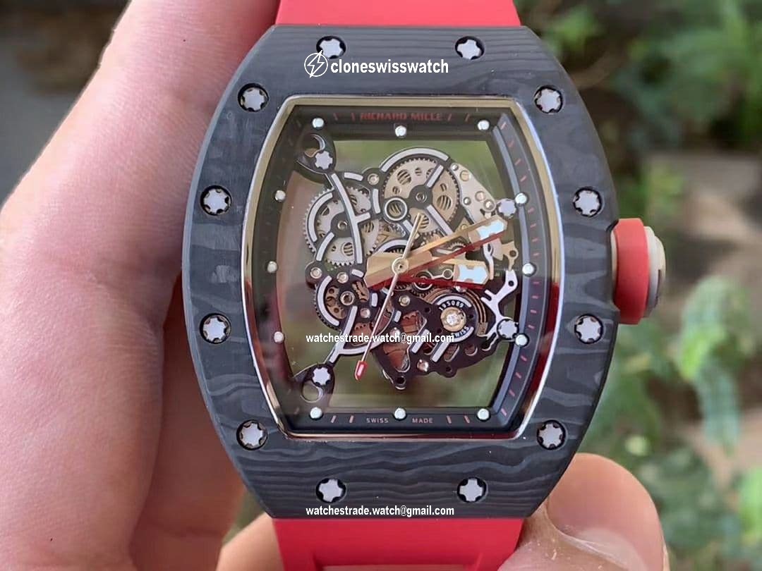 RM055 NTPT KVF Best Edition Skeleton Dial Gold on White Rubber Strap MIYOTA8215 V3 RM055 NTPT KVF Best Edition Skeleton Dial Gold on White Rubber Strap MIYOTA8215 V3