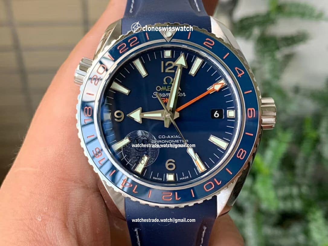 Planet Ocean 600M Co-Axial GMT 43.5mm VSF 1:1 Best Edition Blue Dial Blue Ceramic Bezel on Blue Rubber Strap A8605 Super Clone Planet Ocean 600M Co-Axial GMT 43.5mm VSF 1:1 Best Edition Blue Dial Blue Ceramic Bezel on Blue Rubber Strap A8605 Super Clone