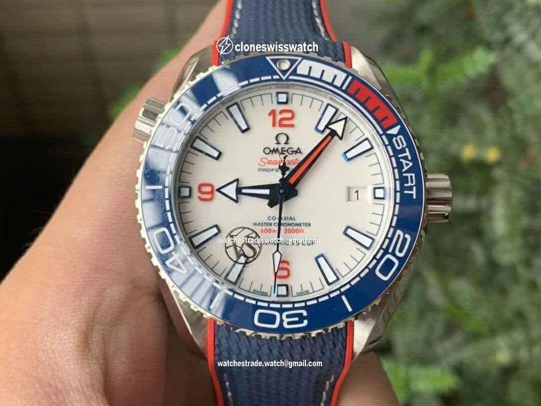 Planet Ocean 2021 America's Cup SS VSF 1:1 Best Edition White Dial on Blue Nylon Strap A8900 Super Clone Planet Ocean 2021 America's Cup SS VSF 1:1 Best Edition White Dial on Blue Nylon Strap A8900 Super Clone