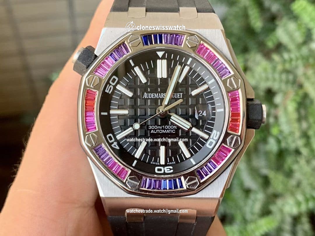 Royal Oak Offshore Diver Diamond 15703 JF 1:1 Best Edition on Rubber Strap A2824 V10 Royal Oak Offshore Diver Diamond 15703 JF 1:1 Best Edition on Rubber Strap A2824 V10