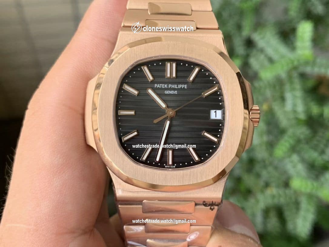 Nautilus 5711/1R PPF 1:1 Best Edition Grey Textured Dial on RG Bracelet 324CS Nautilus 5711/1R PPF 1:1 Best Edition Grey Textured Dial on RG Bracelet 324CS