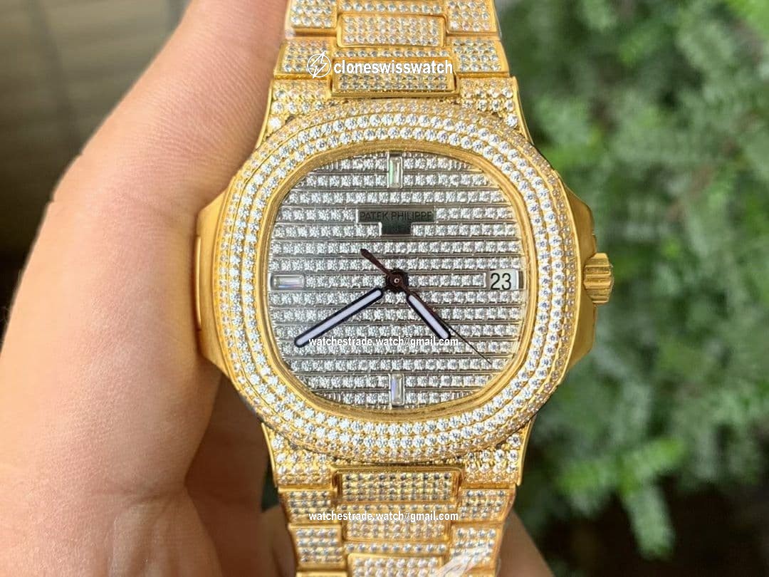 Nautilus 5719/1R RG Full Diamond PF 1:1 Best Edition on Full Diamond Bracelet A324 Clone Nautilus 5719/1R RG Full Diamond PF 1:1 Best Edition on Full Diamond Bracelet A324 Clone