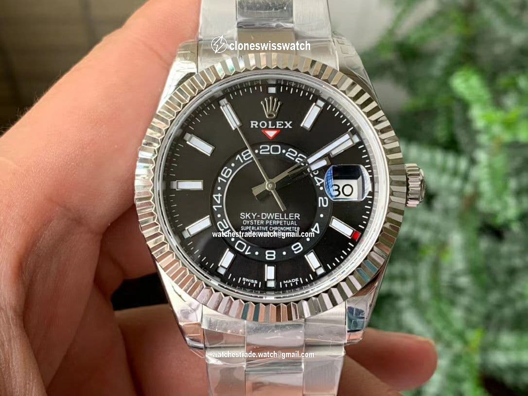 Sky-Dweller 326934 SS Noob 1:1 Best Edition Black Dial on SS Bracelet A23J Sky-Dweller 326934 SS Noob 1:1 Best Edition Black Dial on SS Bracelet A23J
