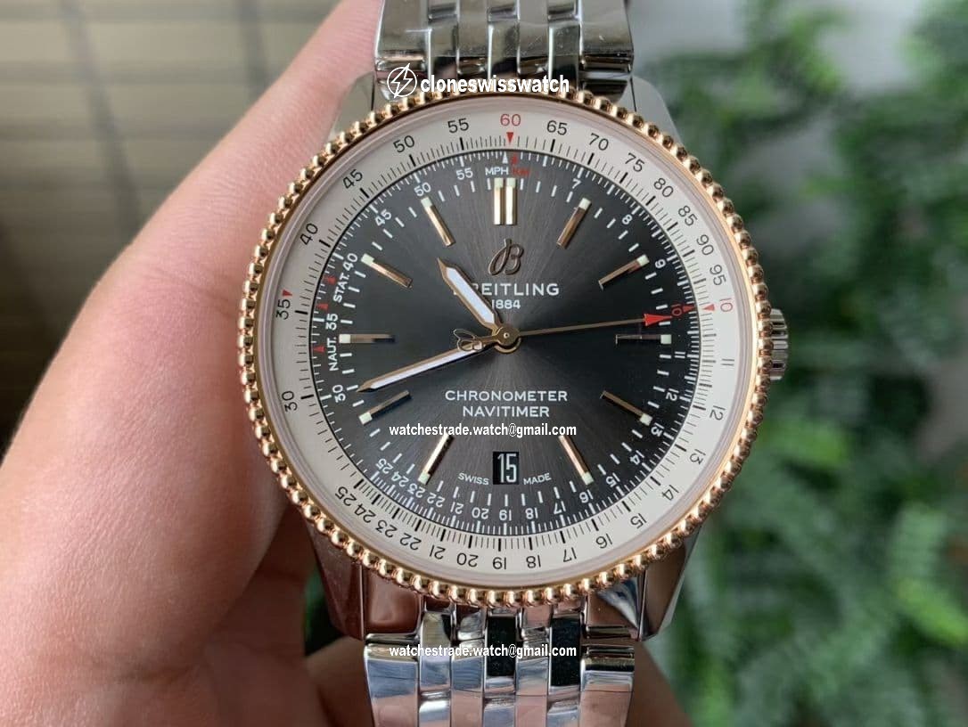 Navitimer 1 SS 38mm TF 1:1 Best Edition White Bezel Grey Dial on SS Bracelet A2824 Navitimer 1 SS 38mm TF 1:1 Best Edition White Bezel Grey Dial on SS Bracelet A2824