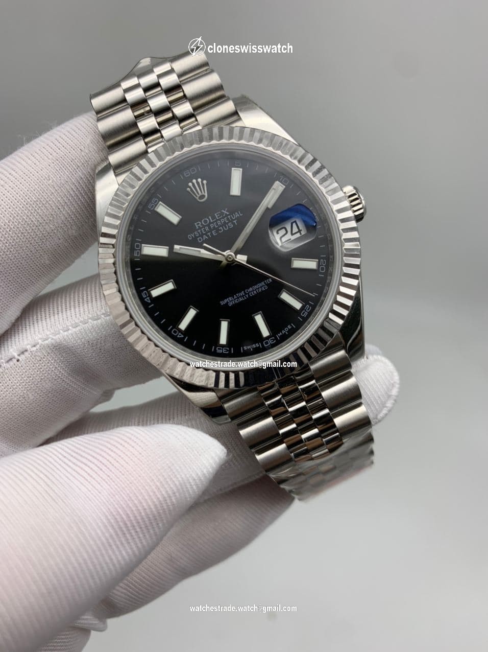 Rolers Black Dial Solid Steel Juble Straps Rolers Black Dial Solid Steel Juble Straps