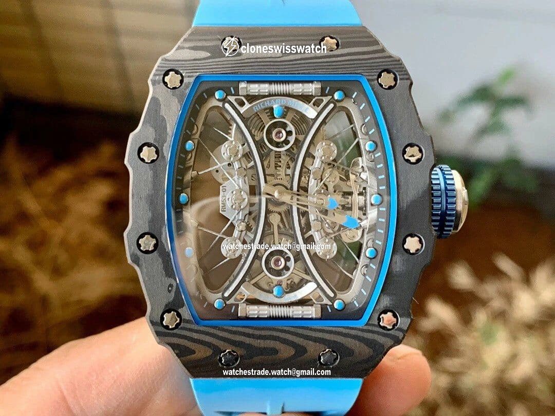 RM 53-01 Real Tourbillon Pablo Mac Donough V9F Best Edition on Blue Rubber Strap RM 53-01 Real Tourbillon Pablo Mac Donough V9F Best Edition on Blue Rubber Strap