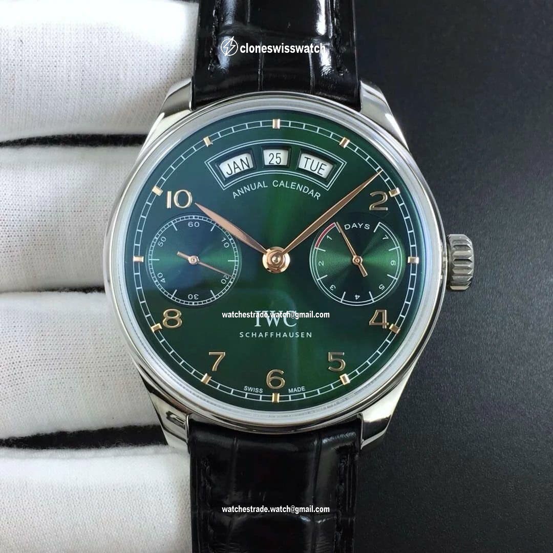 IWC Portugieser Annual Cal IW503502 SS/LE Green ZF A52850 IWC Portugieser Annual Cal IW503502 SS/LE Green ZF A52850