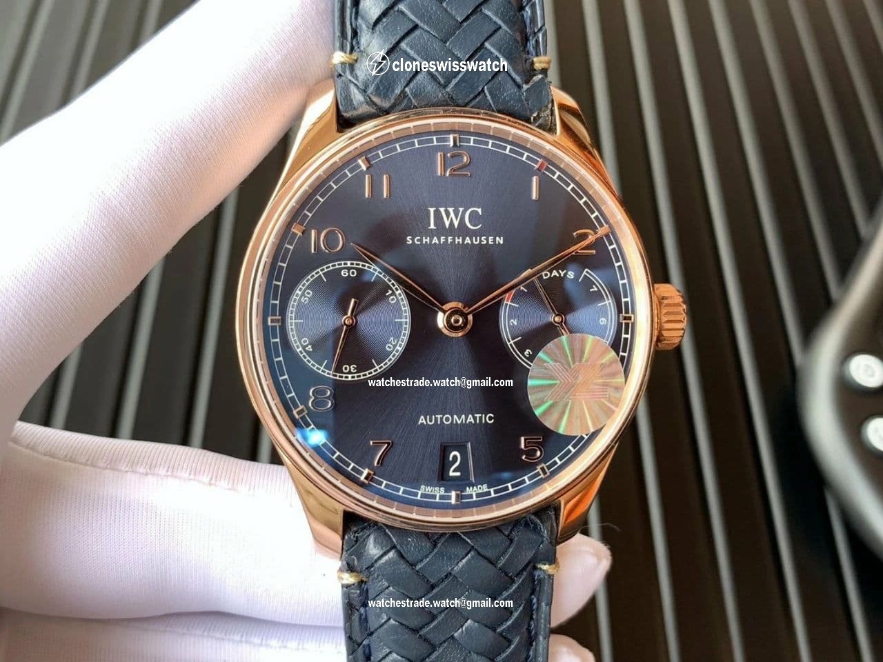 IWC PORTUGUESE CHRONO IW371606 ZF 1:1 BEST EDITION BLUE DIAL ON BLUE LEATHER STRAP A69355 IWC PORTUGUESE CHRONO IW371606 ZF 1:1 BEST EDITION BLUE DIAL ON BLUE LEATHER STRAP A69355