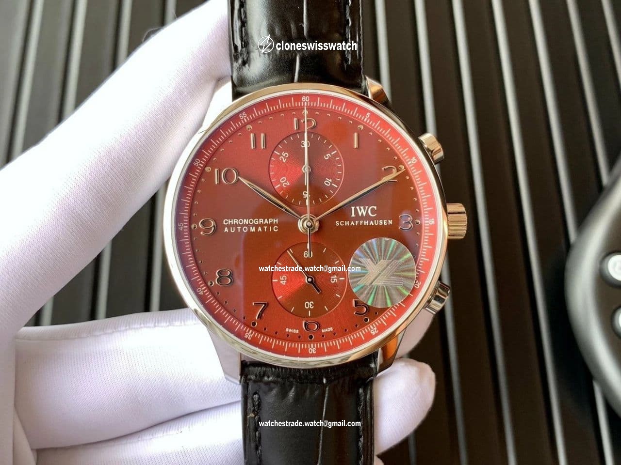 PORTUGUESE CHRONO IW371606 ZF 1:1 BEST EDITION RED DIAL ON BLACK LEATHER STRAP A693551 PORTUGUESE CHRONO IW371606 ZF 1:1 BEST EDITION RED DIAL ON BLACK LEATHER STRAP A693551