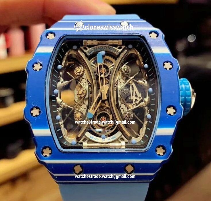 RM 53-01 Real Tourbillon Pablo Mac Donough Blue V9F Best Edition on Blue Rubber Strap RM 53-01 Real Tourbillon Pablo Mac Donough Blue V9F Best Edition on Blue Rubber Strap