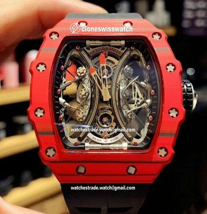 RM 53-01 Real Tourbillon Pablo Mac Donough Red V9F Best Edition on Black Rubber Strap RM 53-01 Real Tourbillon Pablo Mac Donough Red V9F Best Edition on Black Rubber Strap
