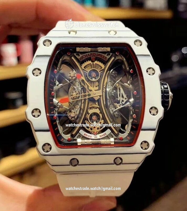 RM 53-01 Real Tourbillon Pablo Mac Donough V9F Best Edition on White Rubber Strap RM 53-01 Real Tourbillon Pablo Mac Donough V9F Best Edition on White Rubber Strap