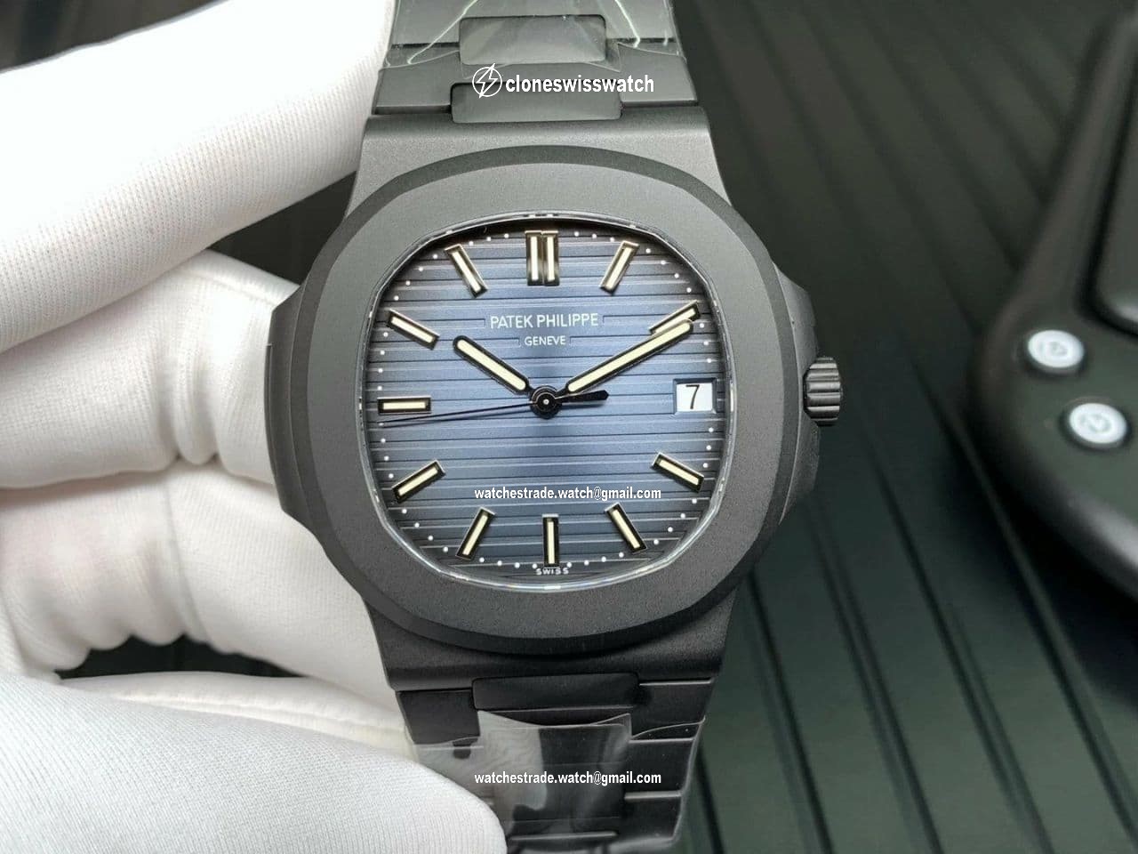 Nautilus 5711 PVD All Black PPF 1:1 Best Edition Blue Textured Dial on PVD Bracelet 324CS V4 Nautilus 5711 PVD All Black PPF 1:1 Best Edition Blue Textured Dial on PVD Bracelet 324CS V4