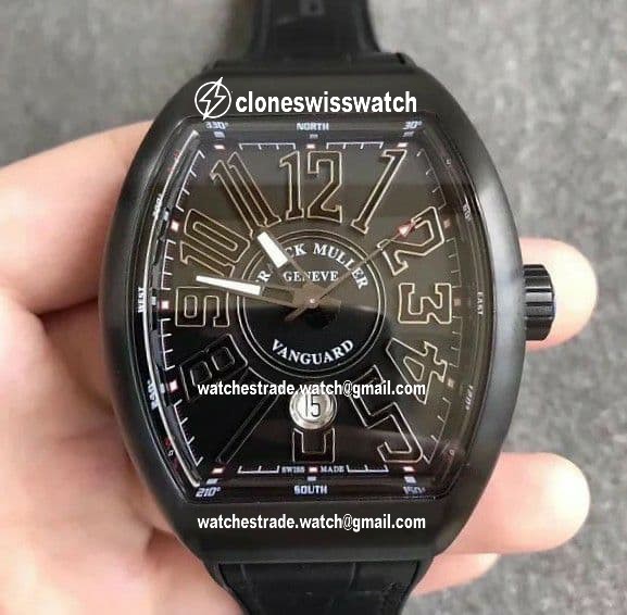 Franck Muller Vanguard Mens Yachting V45 DLC/LE Black/Wht ZF MY9015 Franck Muller Vanguard Mens Yachting V45 DLC/LE Black/Wht ZF MY9015