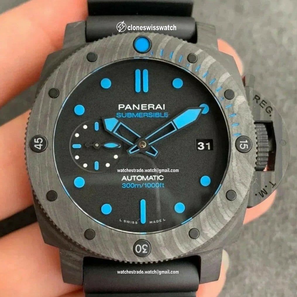 PAM960 Carbotech 42mm VSF Best Edition Black Dial Blue Markers on Rubber Strap P.9010 Clone PAM960 Carbotech 42mm VSF Best Edition Black Dial Blue Markers on Rubber Strap P.9010 Clone