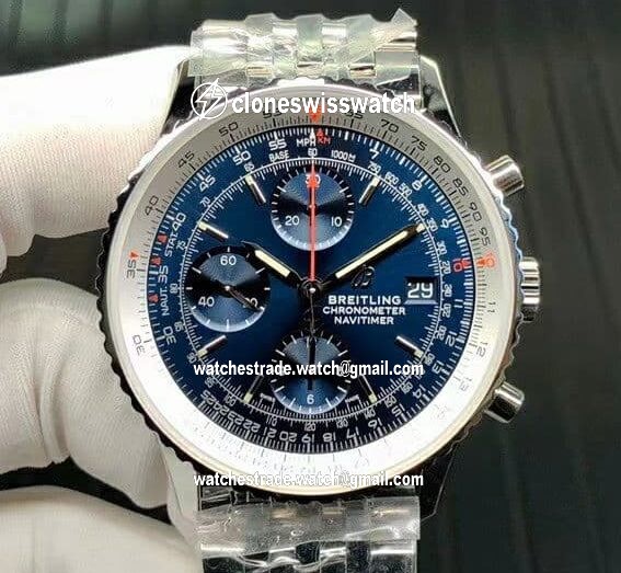 Breitling Navitimer Chronograph 41 SS/SS Blue KOR 7750 Breitling Navitimer Chronograph 41 SS/SS Blue KOR 7750