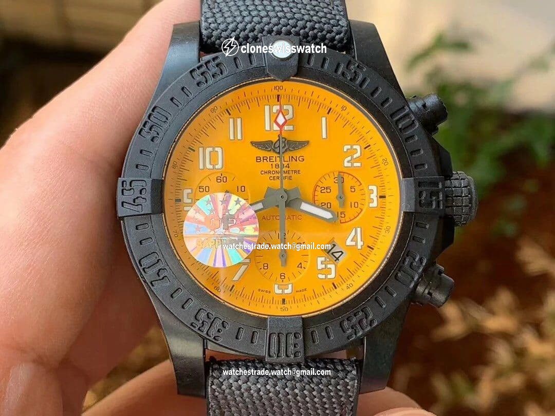 Avenger Hurricane 45mm Chrono GF 1:1 Best Edition Yellow Dial on Black Nylon Strap A7750 Avenger Hurricane 45mm Chrono GF 1:1 Best Edition Yellow Dial on Black Nylon Strap A7750