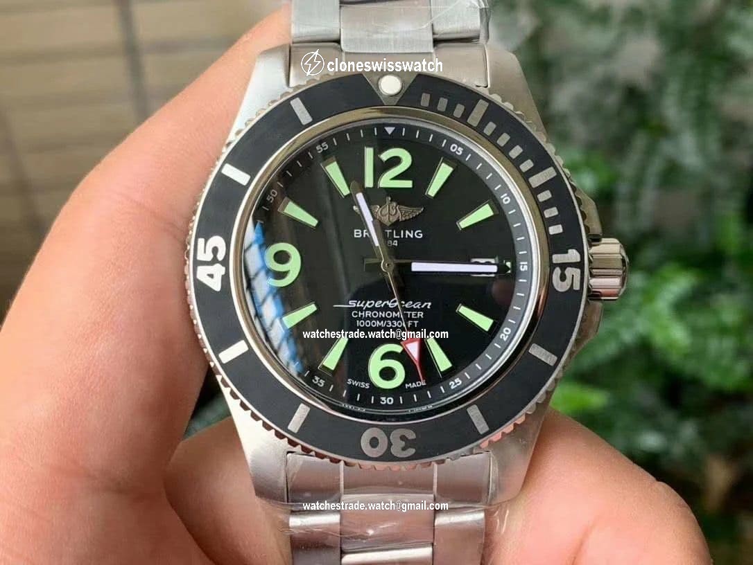 Superocean Automatic 44 TF 1:1 Best Edition Black Dial Black Bezel on SS Bracelet A2824 Superocean Automatic 44 TF 1:1 Best Edition Black Dial Black Bezel on SS Bracelet A2824