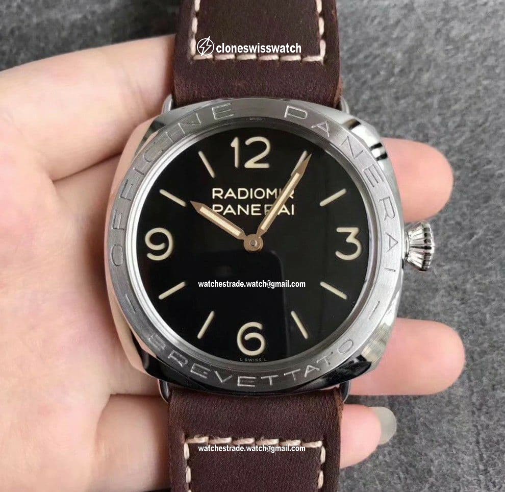 PAM685 Acciaio Brevettato ZF 1:1 Best Edition Black Dial on Brown Leather Strap P.3000 Super Clone PAM685 Acciaio Brevettato ZF 1:1 Best Edition Black Dial on Brown Leather Strap P.3000 Super Clone