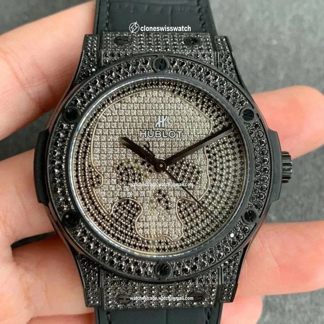 Classic Fusion Automatic PVD OXF Best Edition Diamonds Case Diamonds Skull Dial on Black Leather Strap MIYOTA 9015 Classic Fusion Automatic PVD OXF Best Edition Diamonds Case Diamonds Skull Dial on Black Leather Strap MIYOTA 9015