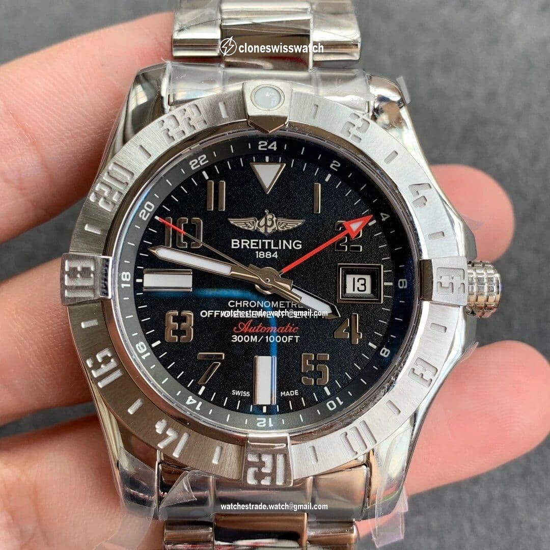 Avenger GMT SS GF 1:1 Best Edition Black Dial Roman Markers on SS Bracelet A2836 V2 Avenger GMT SS GF 1:1 Best Edition Black Dial Roman Markers on SS Bracelet A2836 V2