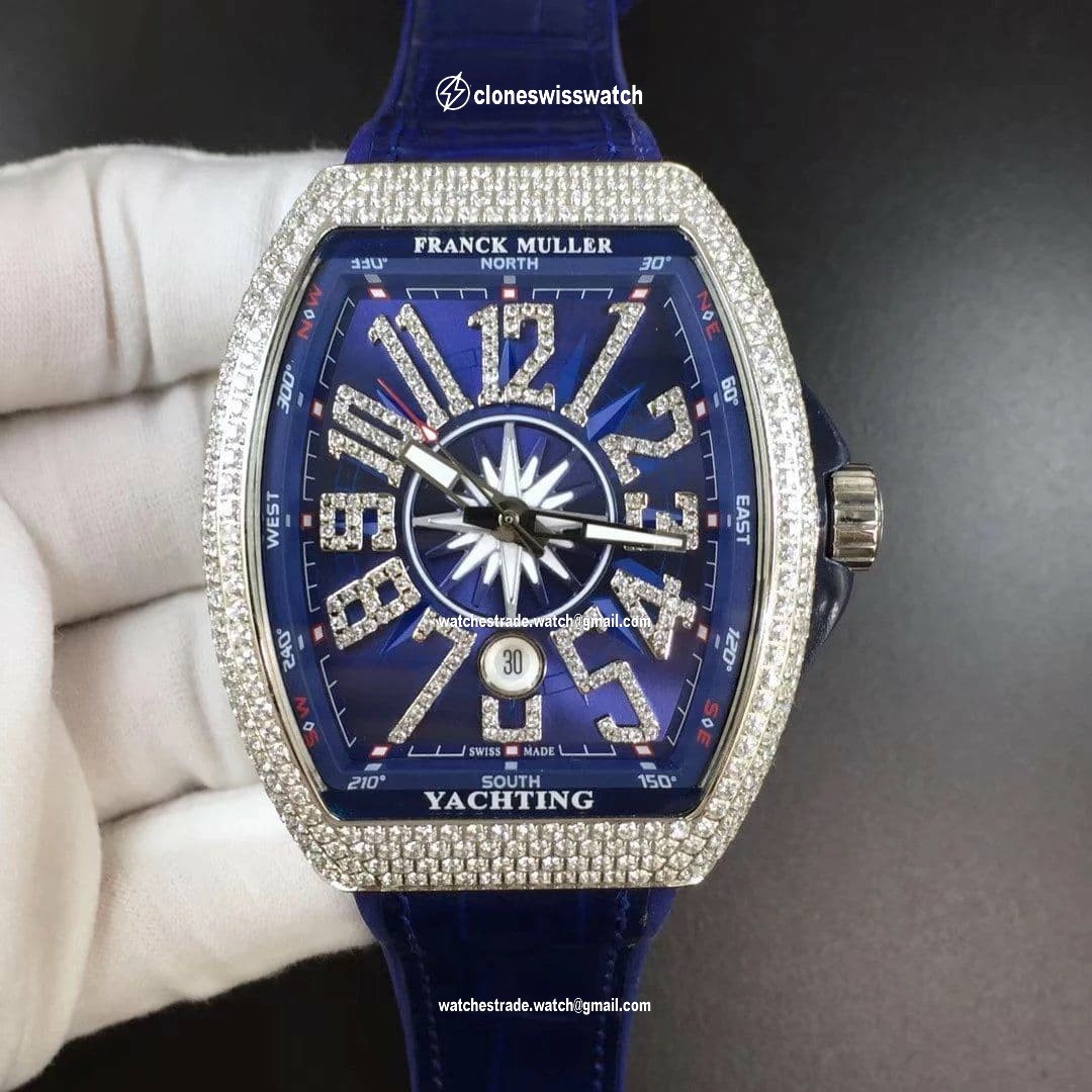 FM Vanguard Mens Yachting Diam V45 SS/NY/RU Blue ZF MY9015 FM Vanguard Mens Yachting Diam V45 SS/NY/RU Blue ZF MY9015