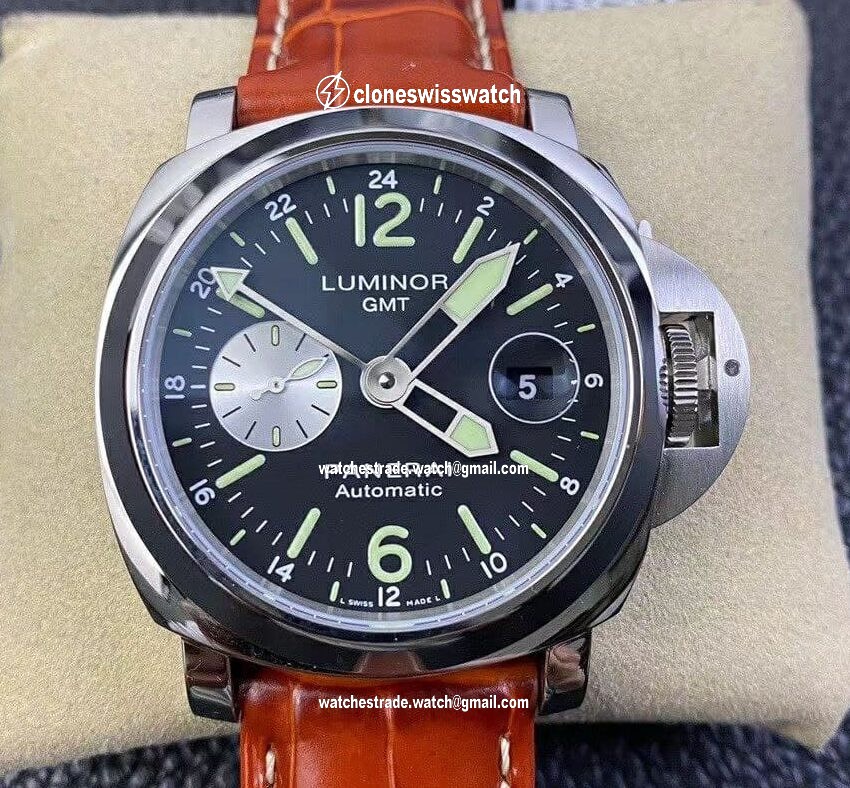 PAM088 R Luminor GMT 44mm VSF 1:1 Best Edition on Brown Leather Strap P.9001 Super Clone PAM088 R Luminor GMT 44mm VSF 1:1 Best Edition on Brown Leather Strap P.9001 Super Clone