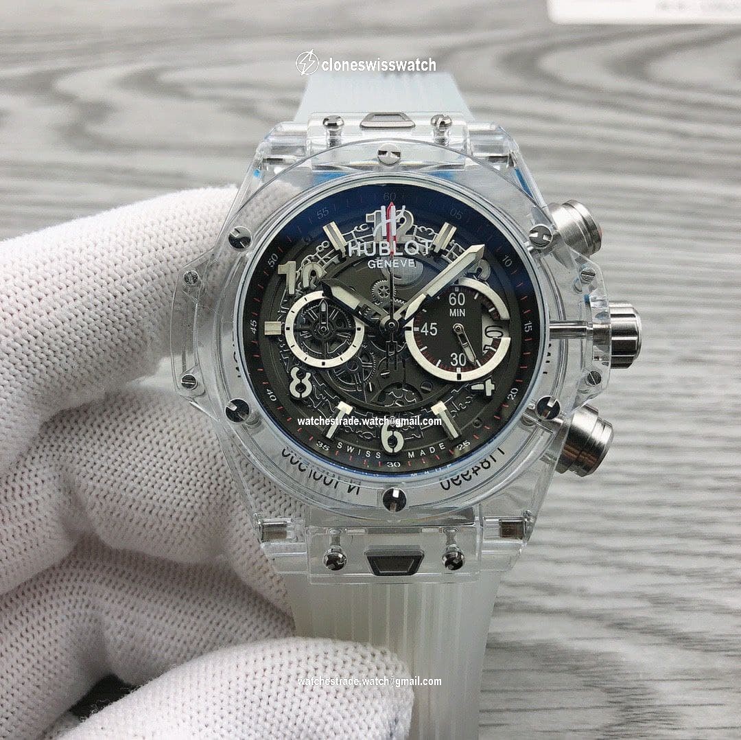Hublot Bang Glass Black Chrono On Rubber Strap Hublot Bang Glass Black Chrono On Rubber Strap