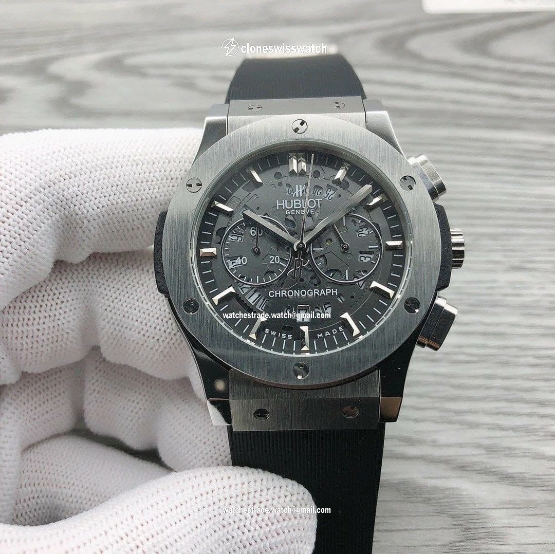 Hublot Chrono Silver Hight Version On Black Rubber Strap Hublot Chrono Silver Hight Version On Black Rubber Strap