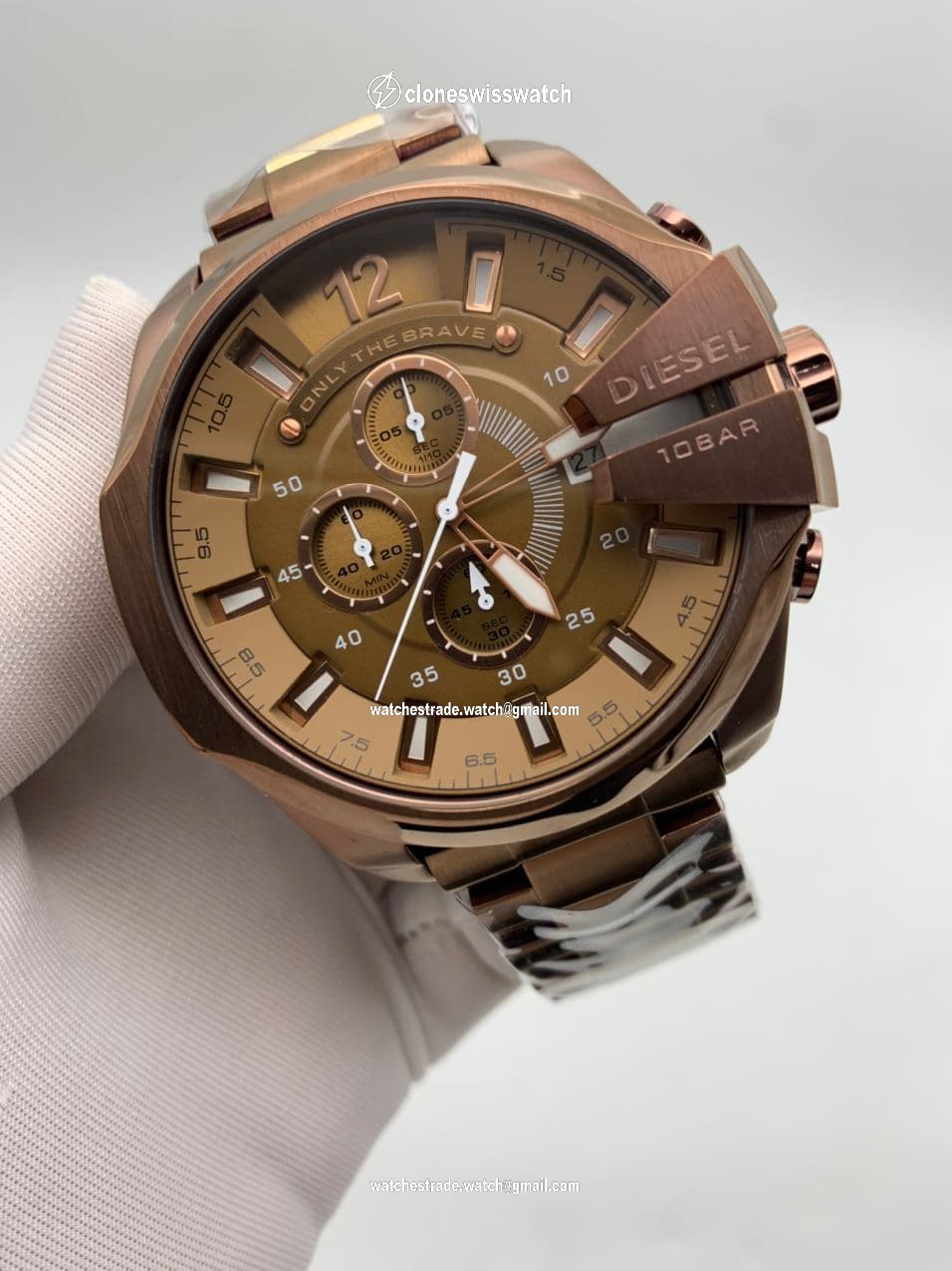 Diesel Full Bronze Mega Shief On SS Strap Diesel Full Bronze Mega Shief On SS Strap
