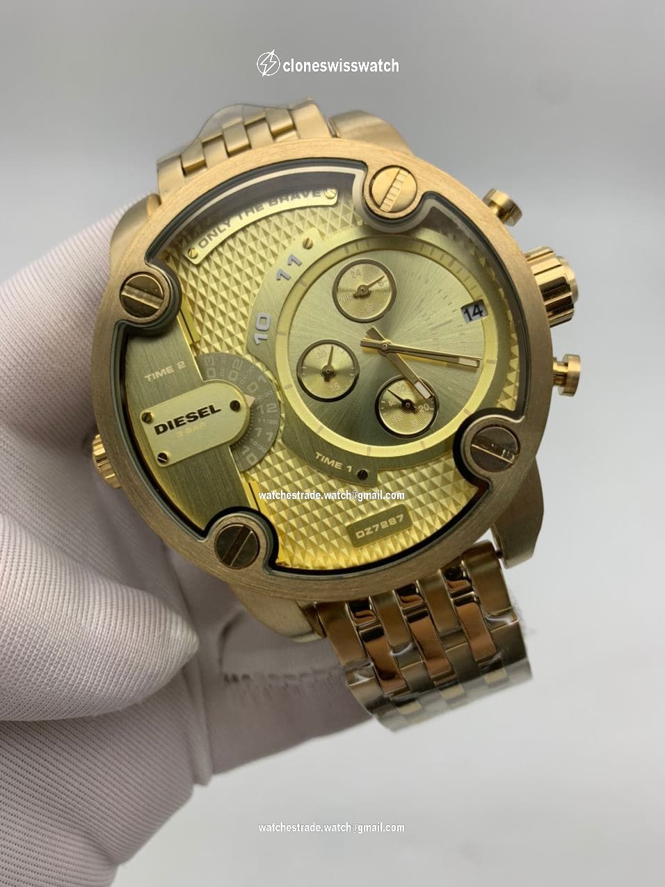 Diesel Full Gold On Gold SS Strap Diesel Full Gold On Gold SS Strap