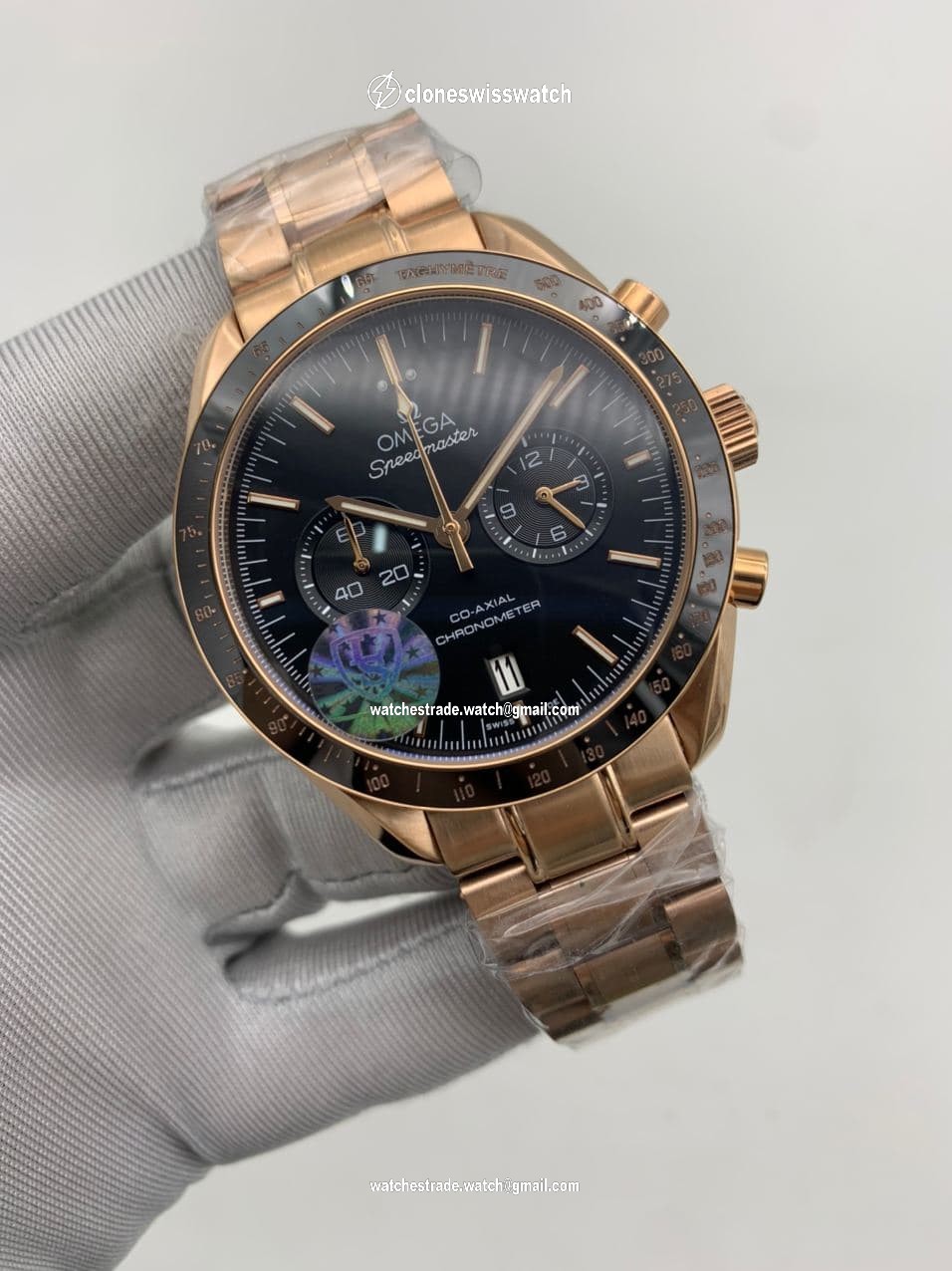Omega Speedmaster Black Dial on Gold Strap Omega Speedmaster Black Dial on Gold Strap