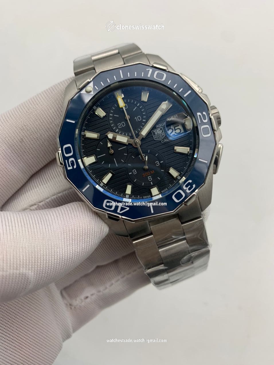 Tag Heuer Silver Case Blue Dial Tag Heuer Silver Case Blue Dial