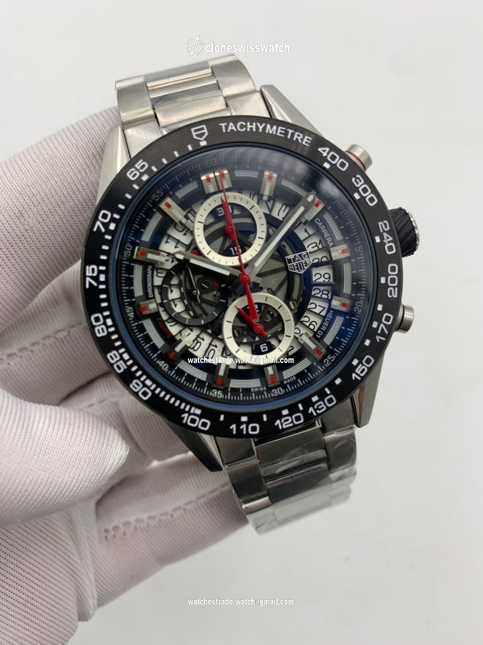 Tag Heuer Silver Case Black Dial Tag Heuer Silver Case Black Dial