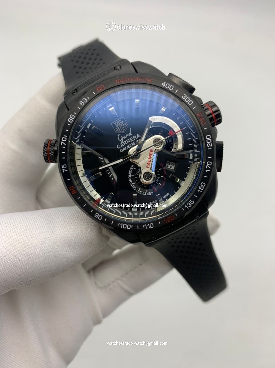 Tag Heuer Full Black on Black Rubber Strap Tag Heuer Full Black on Black Rubber Strap