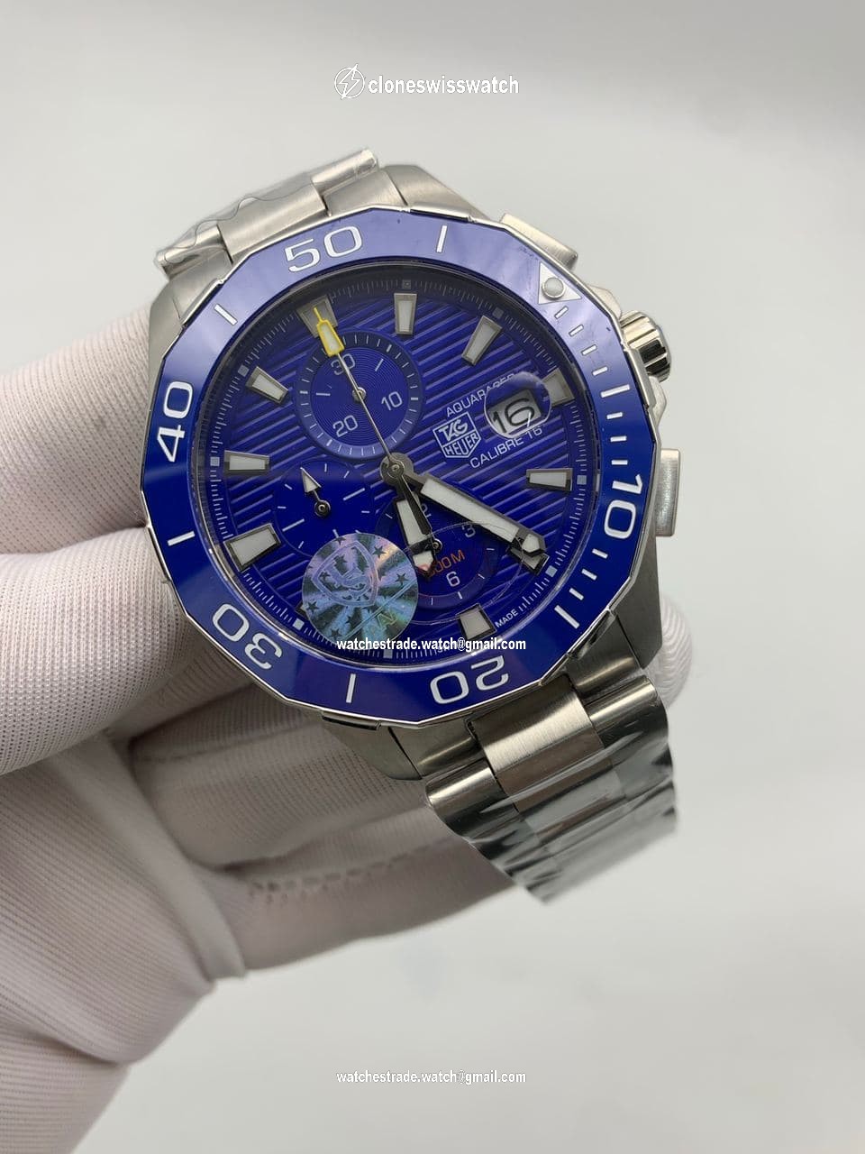 Tag Heuer Blue Dial Chrono on SS Strap Tag Heuer Blue Dial Chrono on SS Strap